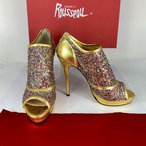 Jerome Rousseau Multicolored Glitter/Gold Platform